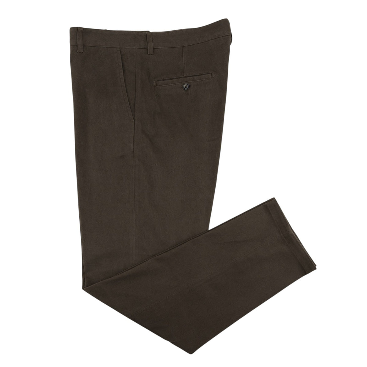 690$ ISAIA NAPOLI Dark Brown Chino Pant Cotton Regular Fit 36 US / 52 EU