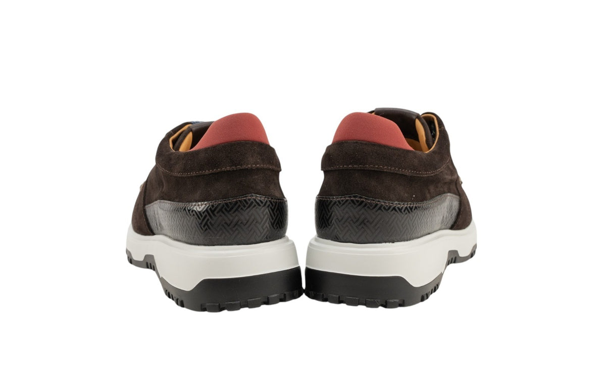 700$ TESTONI Sneaker Shoes Sport Napa Suede Brown 8 UK  / 9 US / 42 IT
