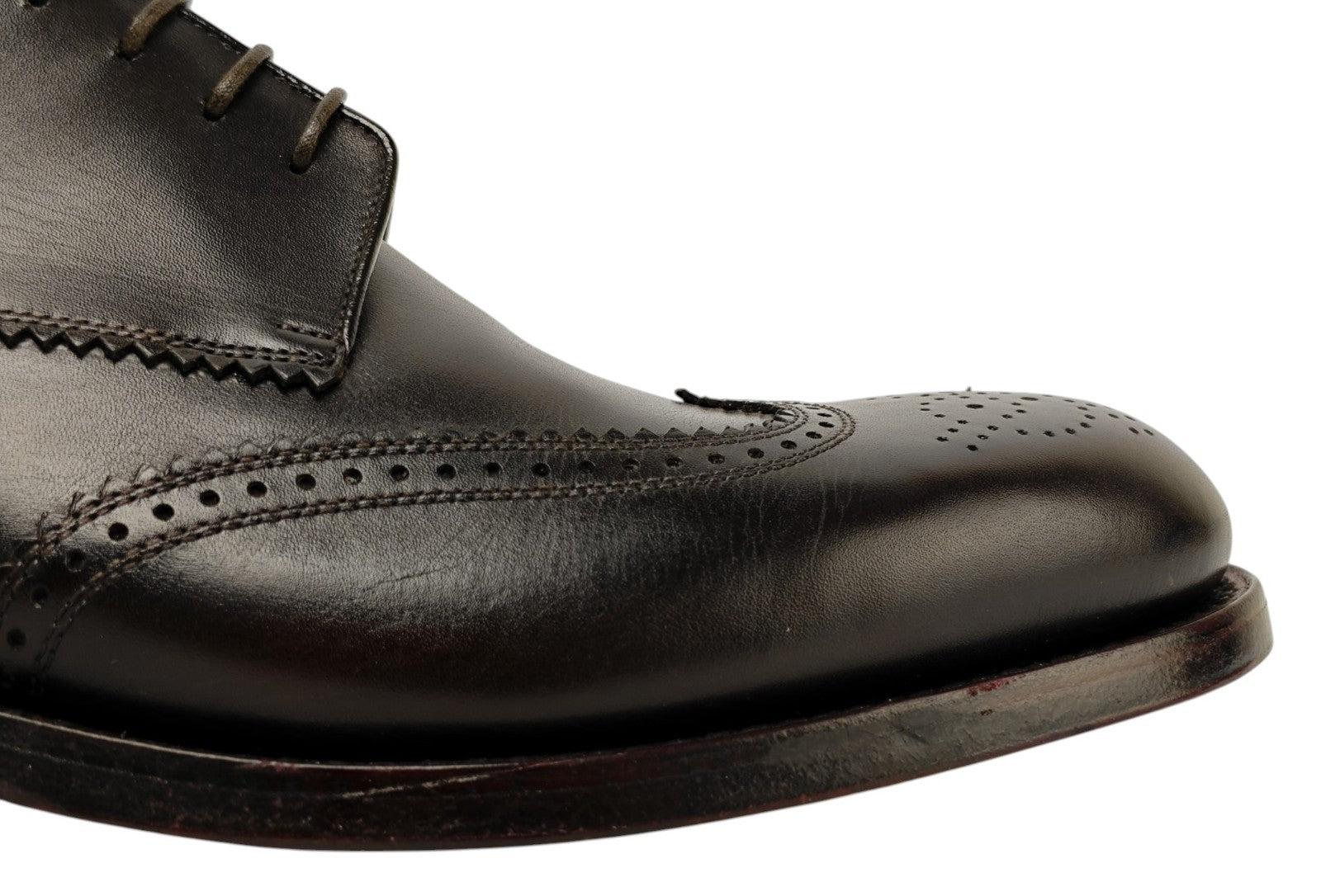 1450$ TESTONI GOODYEAR Construction Shoes Calf Brown Cigar 8 UK / 9 US / 42 IT