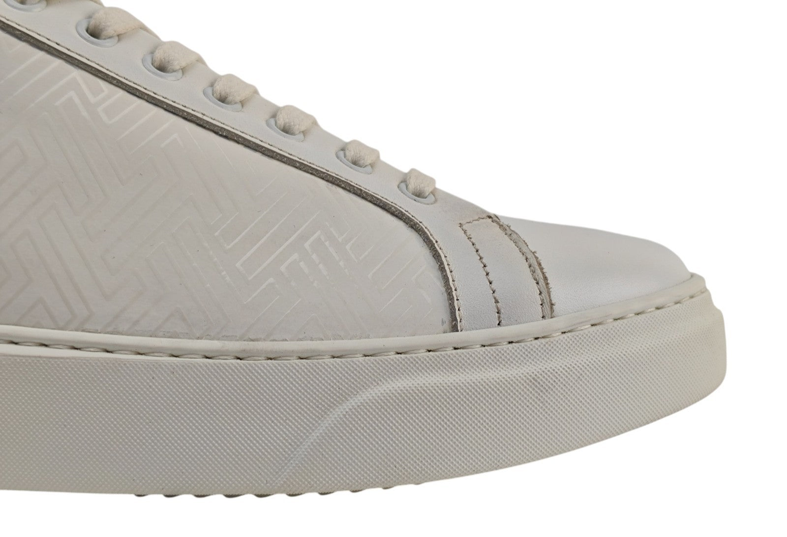 700$ TESTONI Sneaker Weaving T Macro Calf White 8 UK  / 9 US / 42 IT