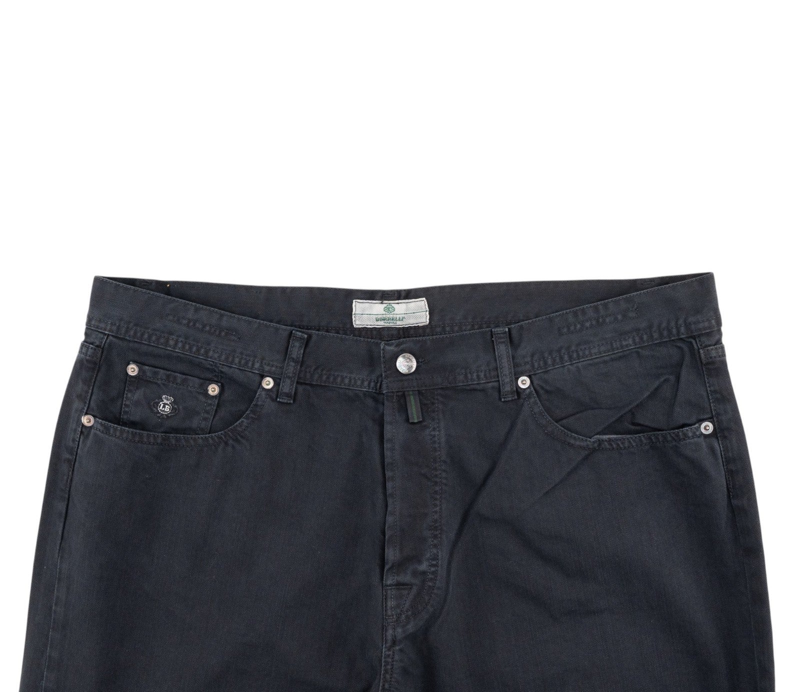 415$ LUIGI BORRELLI NAPOLI Dark Blue Denim Jeans Pant Cotton 42 US / 58 EU