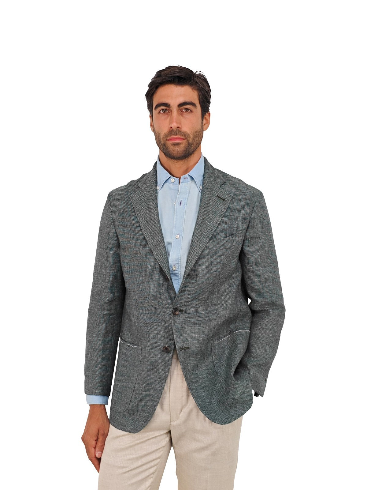 $1650 RUBINACCI NAPOLI Green Jacket Sport Coat Wool / Linen 40 US / 50 EU