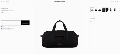 $1995 GIORGIO ARMANI Black Label LARGE Duffle Bag Travel + Mini Shopper Bag