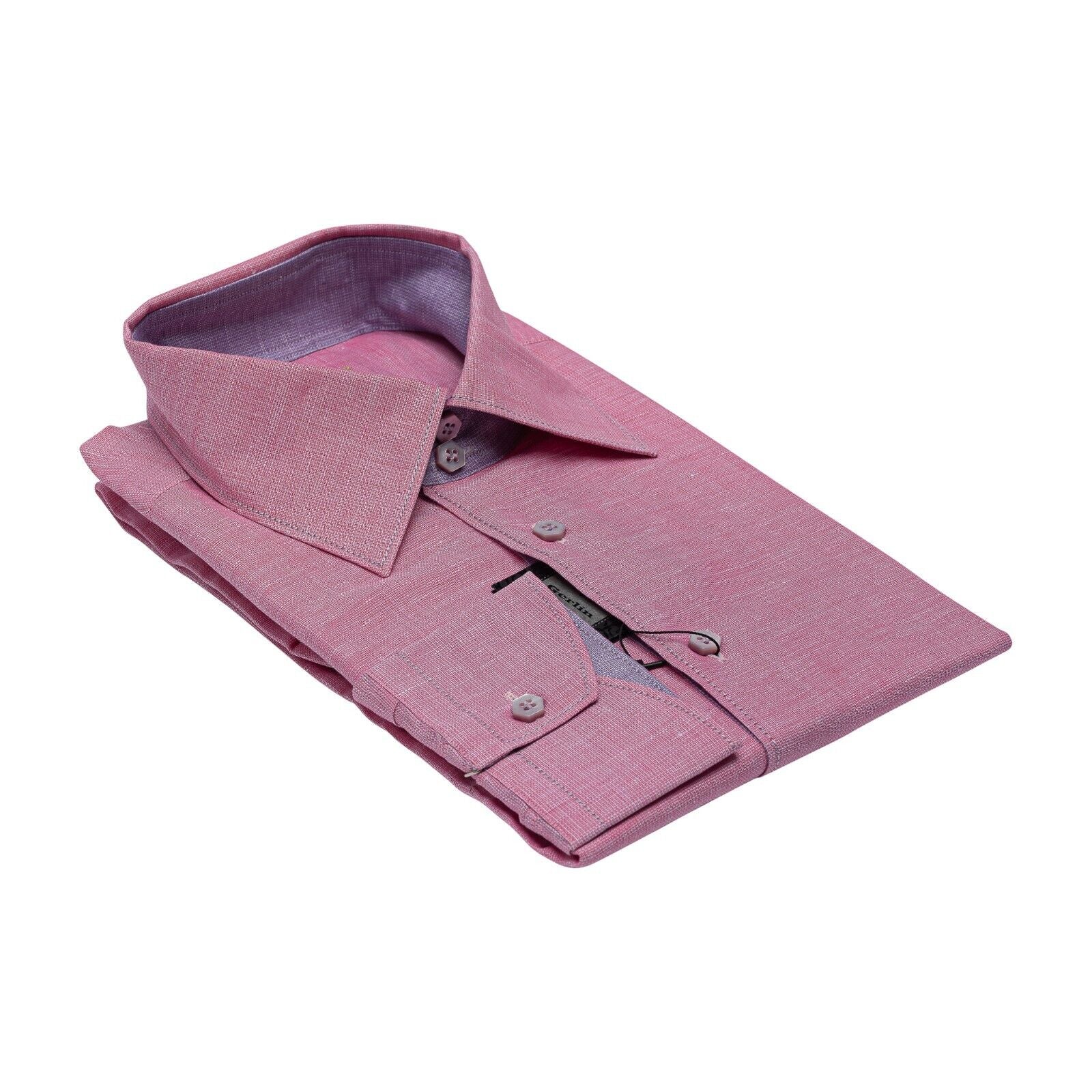 690$ LUXURY GERLIN Shirt Linen & Cotton Grapefruit 16 - 41 5P BIJAN