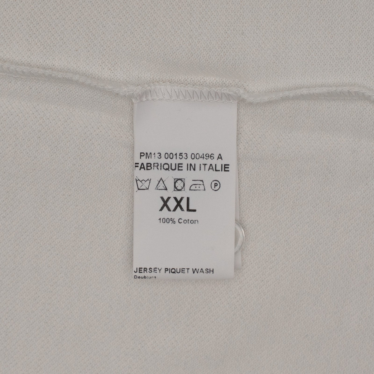 695$ ISAIA NAPOLI White Short Sleeve Polo Jersey Cotton Size XXL - Made in Italy