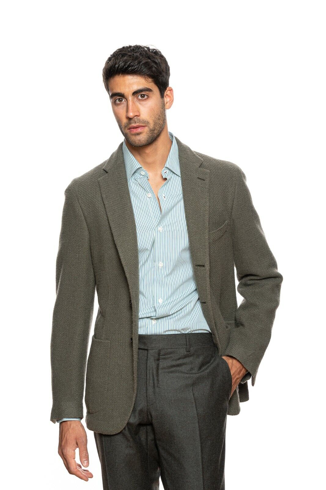 $2090 BELVEST Green 100% Camel Hair Jacket Blazer  40 US / 50 EU Drop 7R 
