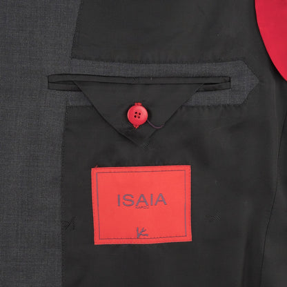 $6500 ISAIA NAPOLI "Marechiaro" Gray Suit Hand-Sewn Solid Fine Wool 8R