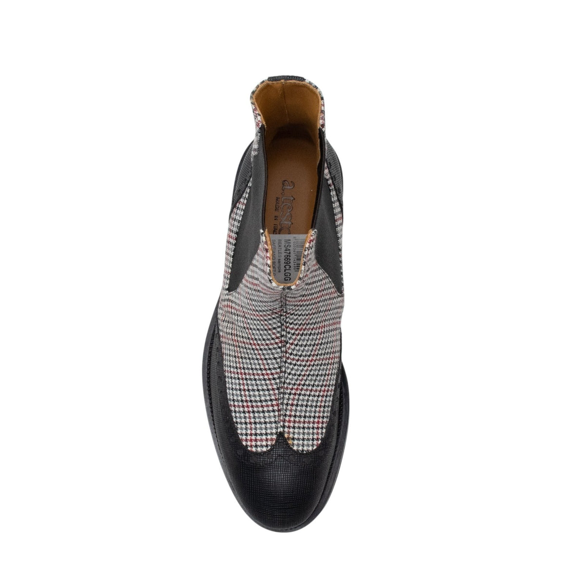 1550$ TESTONI Boot Shoes Saffiano Calf + Prince of Walles Black 8 UK  9 US 42 IT