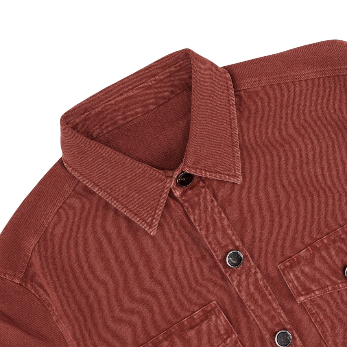$1350 ISAIA NAPOLI Red Hand-Sewn Overshirt Jacket Cotton Size L - Made in Italy