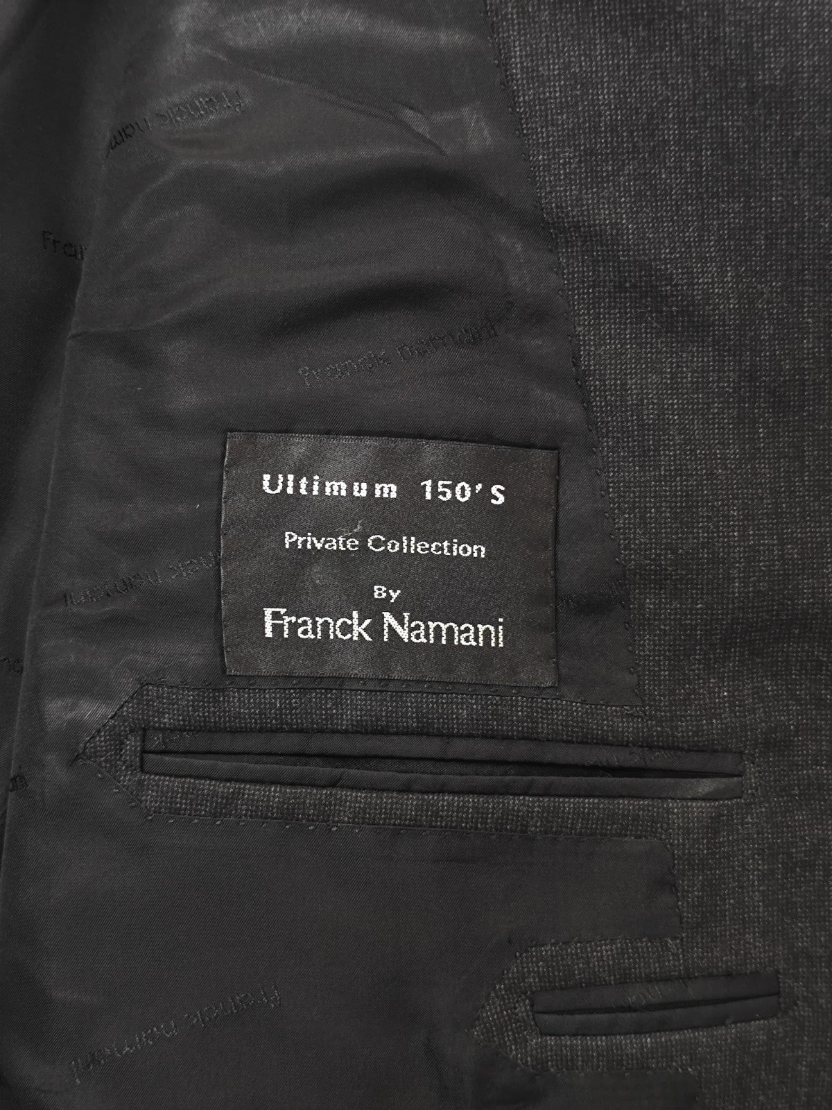 $4490 FRANCK NAMANI by CESARE ATTOLINI Gray Suit Fine Wool 150's 44 US / 54 EU