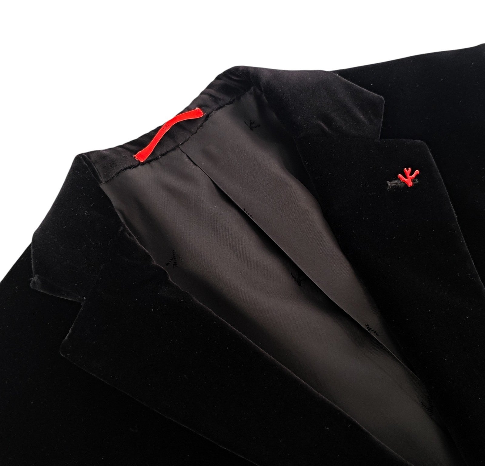 $4300 ISAIA NAPOLI Black Hand-Sewn Sport Coat Velvet Cotton 42 US / 52 EU
