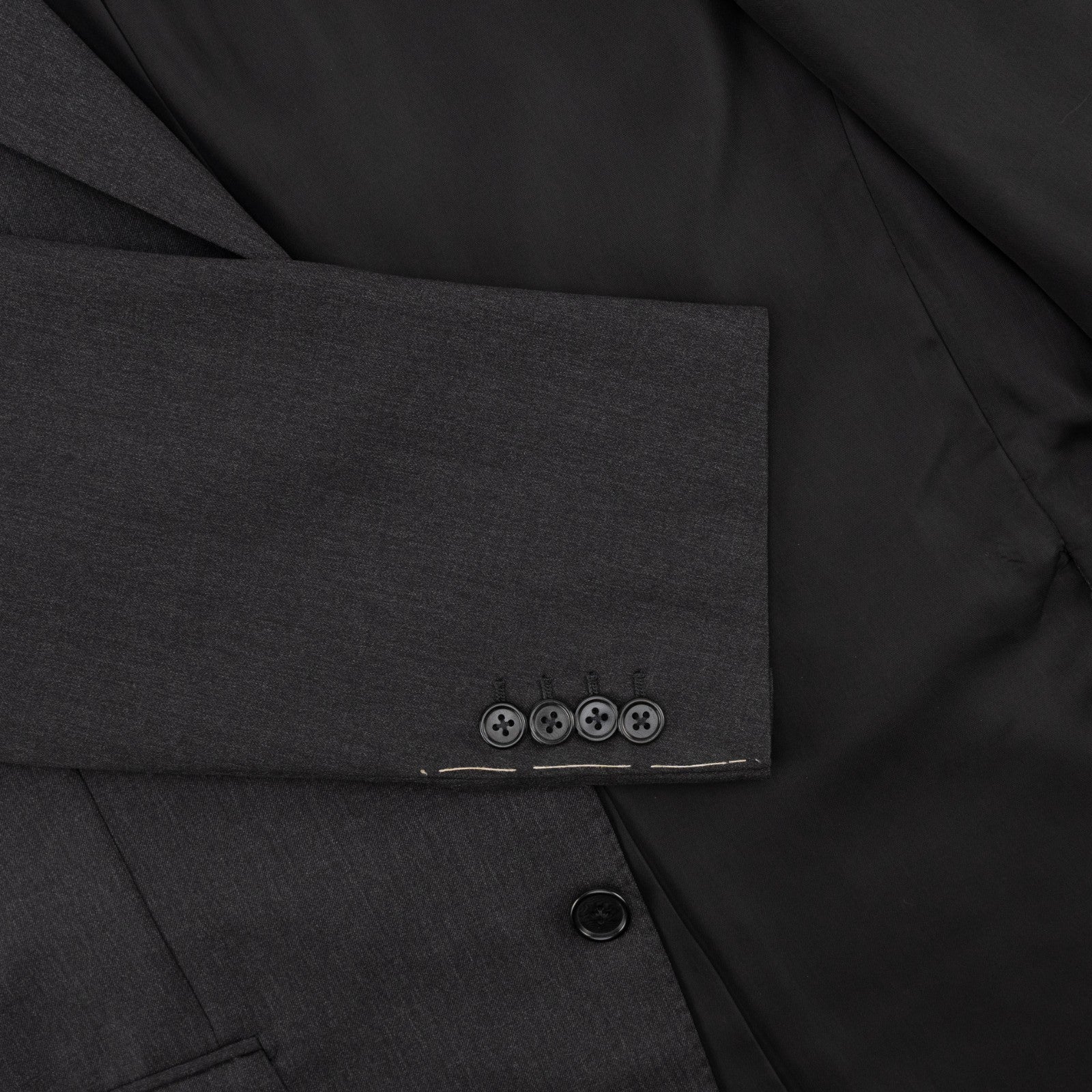 $2950 RUBINACCI LONDON HOUSE 3 Buttons Suit Wool Dark Gray  42 US / 52 EU
