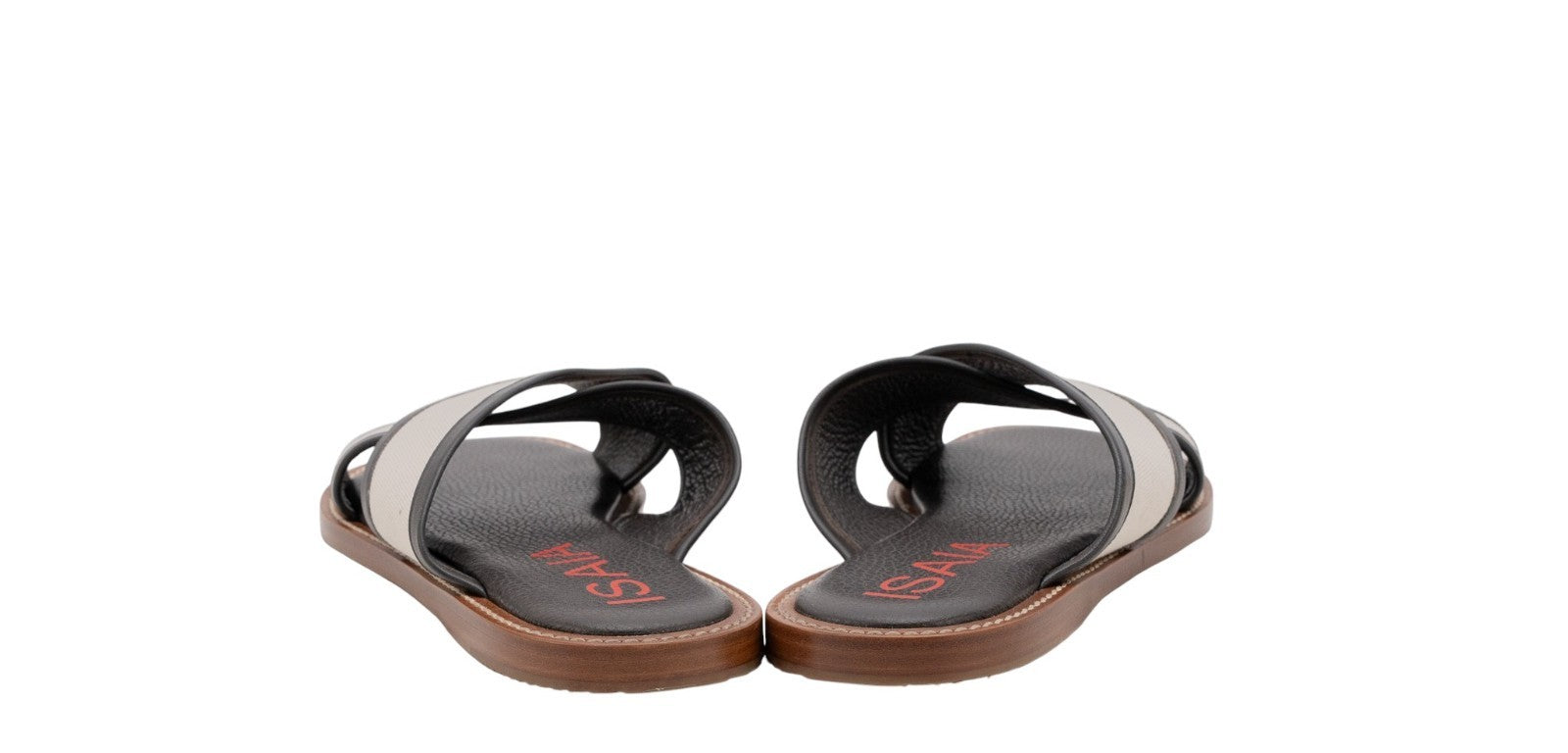 700$ ISAIA NAPOLI Sandal Shoes Canvas Leather Ivory Brown 9 UK - 10 US - 43 IT