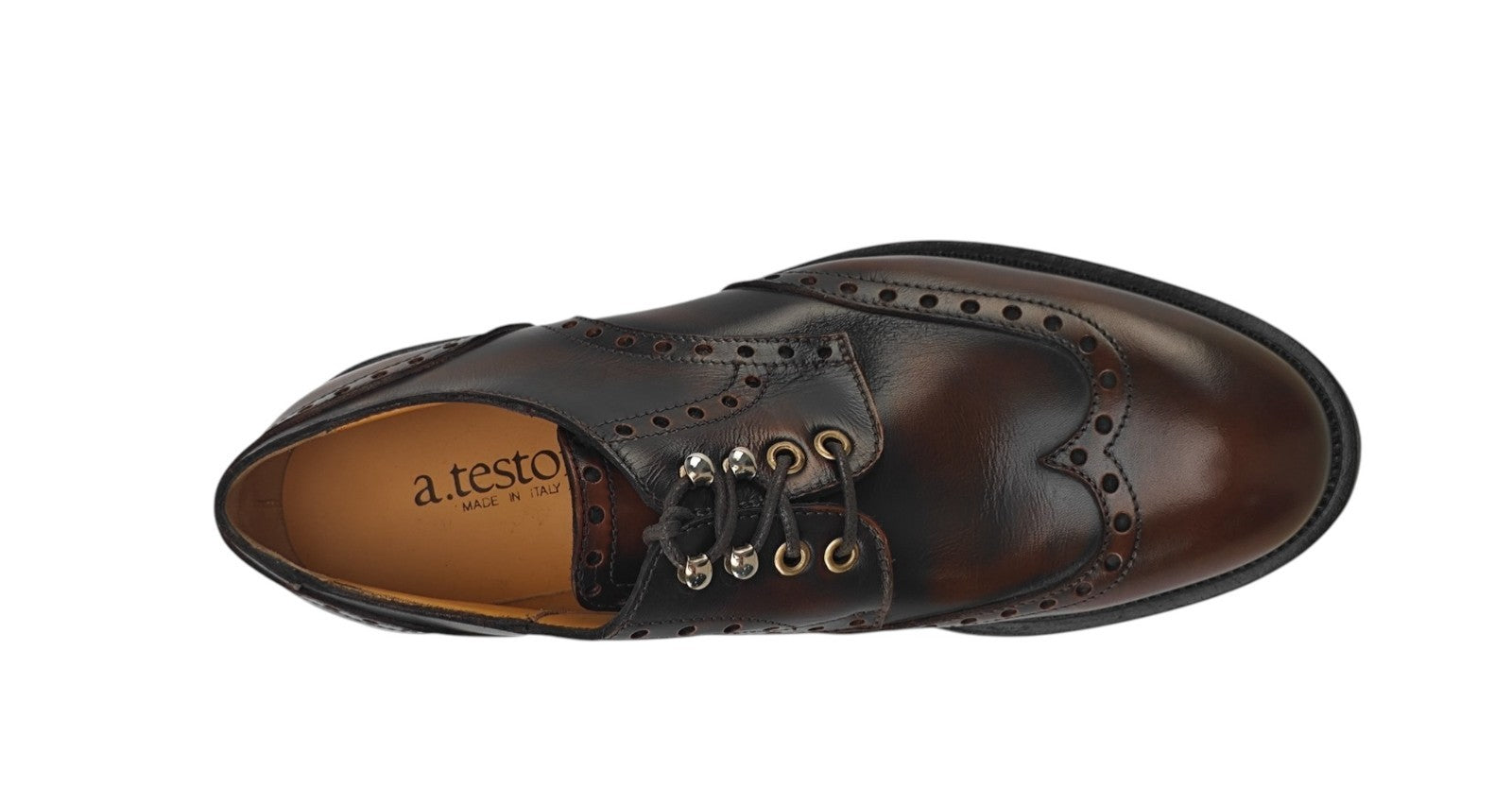 1200$ TESTONI Derby Shoes English Burnished Calf Brown 8 UK / 9 US / 42 IT