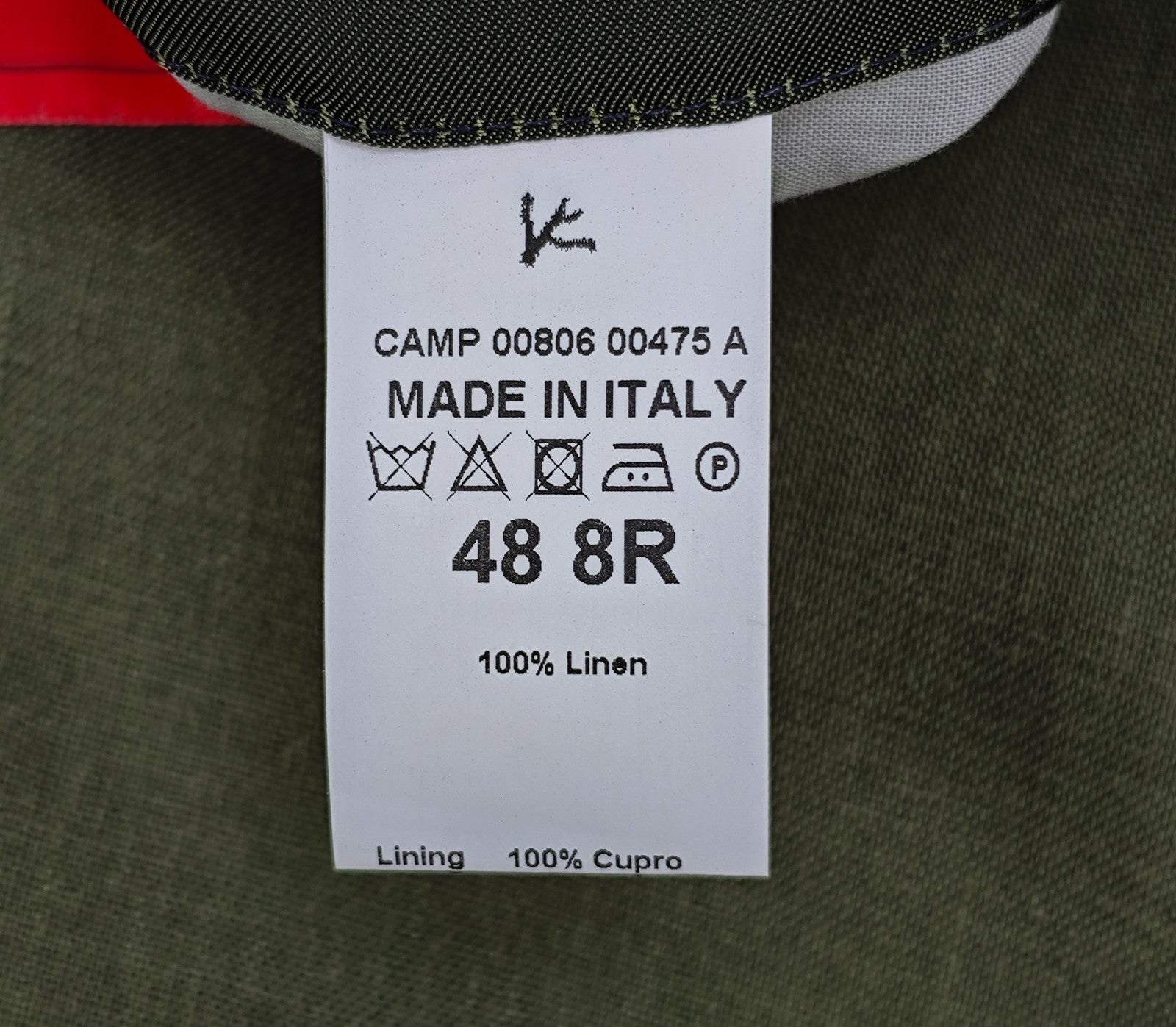 $8395 ISAIA "Marechiaro" Green Double Breasted Suit 100% Linen 38 US / 48 EU  8R