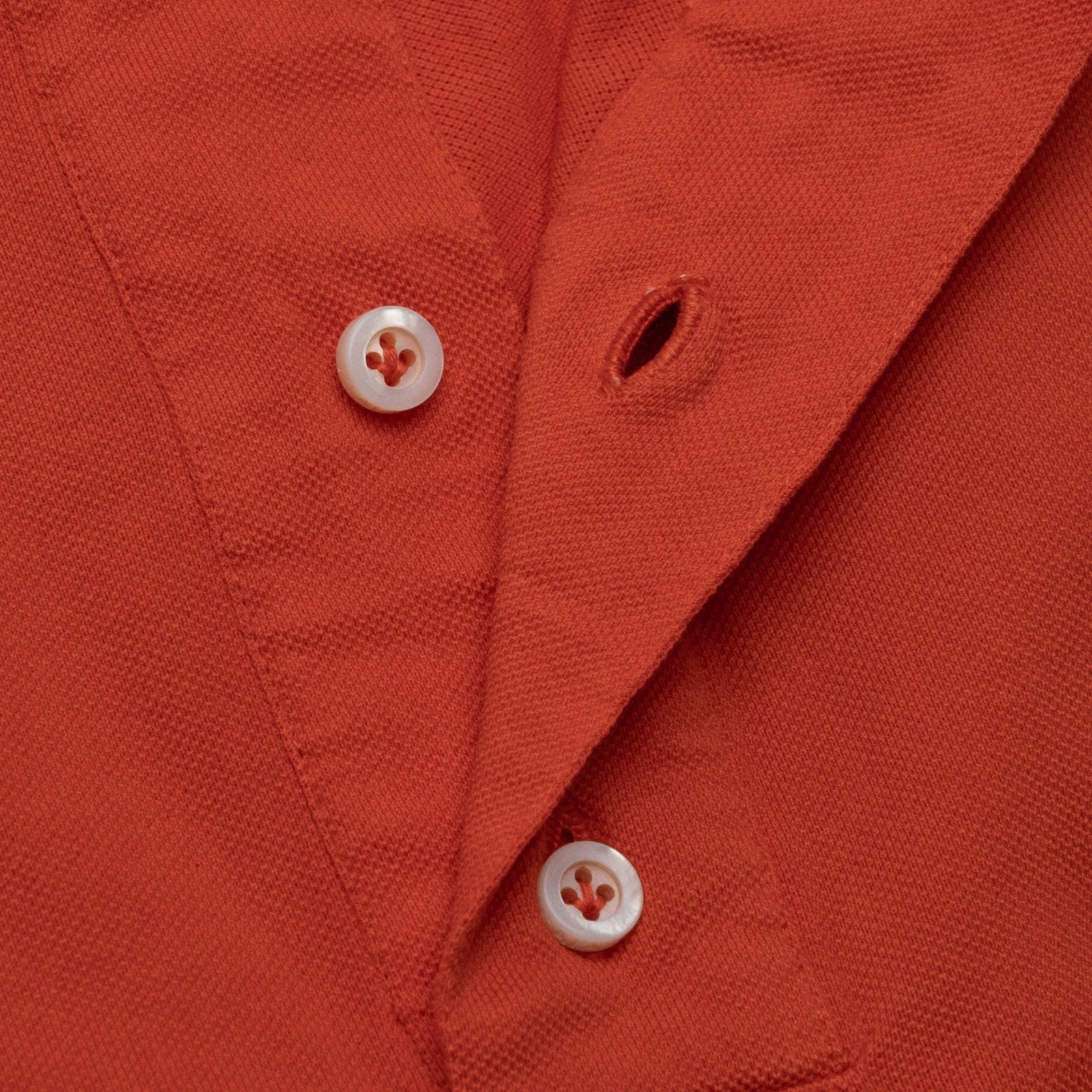 575$ ISAIA NAPOLI Garment Dyed Cotton Piquet Short Sleeve Polo Orange Size M