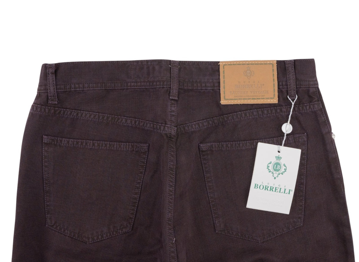 415$ LUIGI BORRELLI NAPOLI 5 Pockets Plum Denim Jeans Cotton 34 US / 50 EU