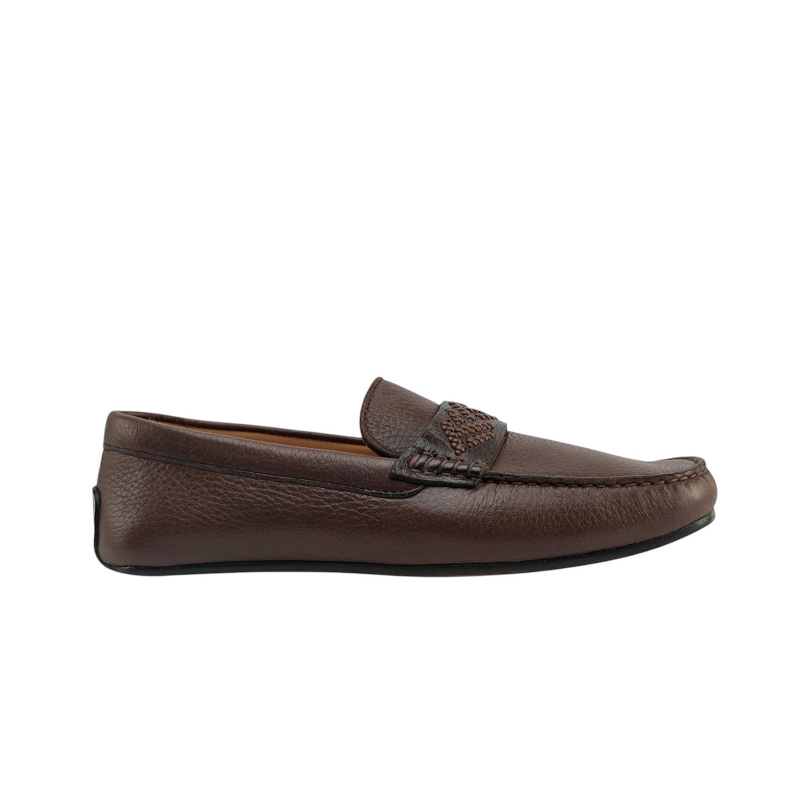 1200$ TESTONI "Piuma" Brown Driver Loafer Shoes Deerskin 8 UK / 9 US / 42 IT