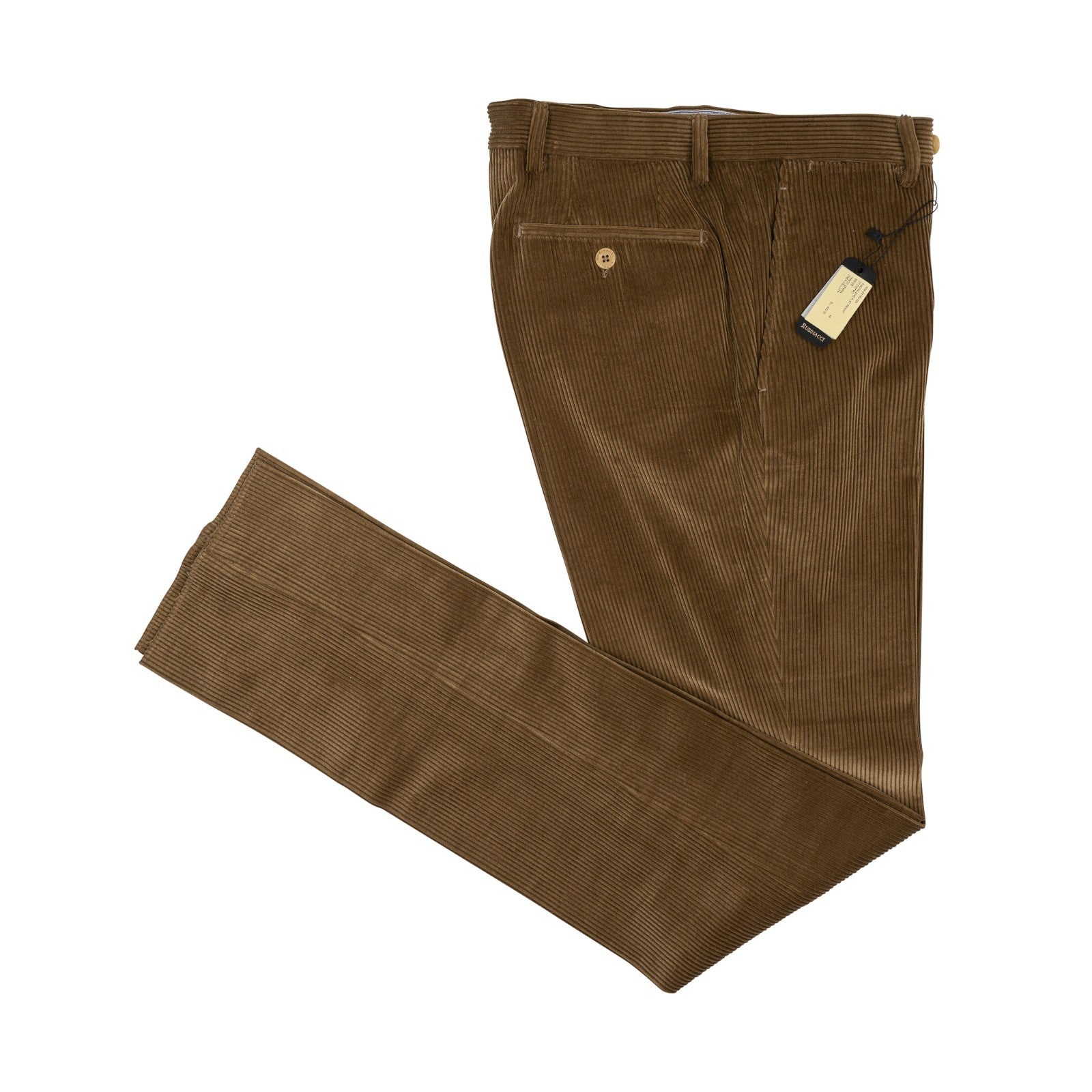 625$ RUBINACCI NAPOLI "Luca" Camel Cotton Corduroy Trouser Pant Made in Napoli