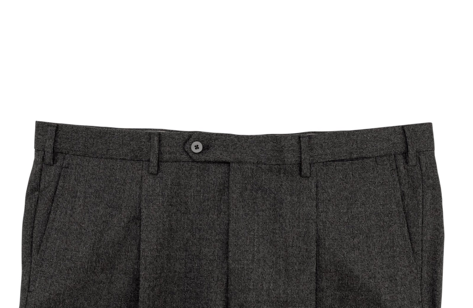 $2400 RAFFAELE CARUSO Dark Gray 3/2 Roll Suit Wool Textured 46 US / 56 EU