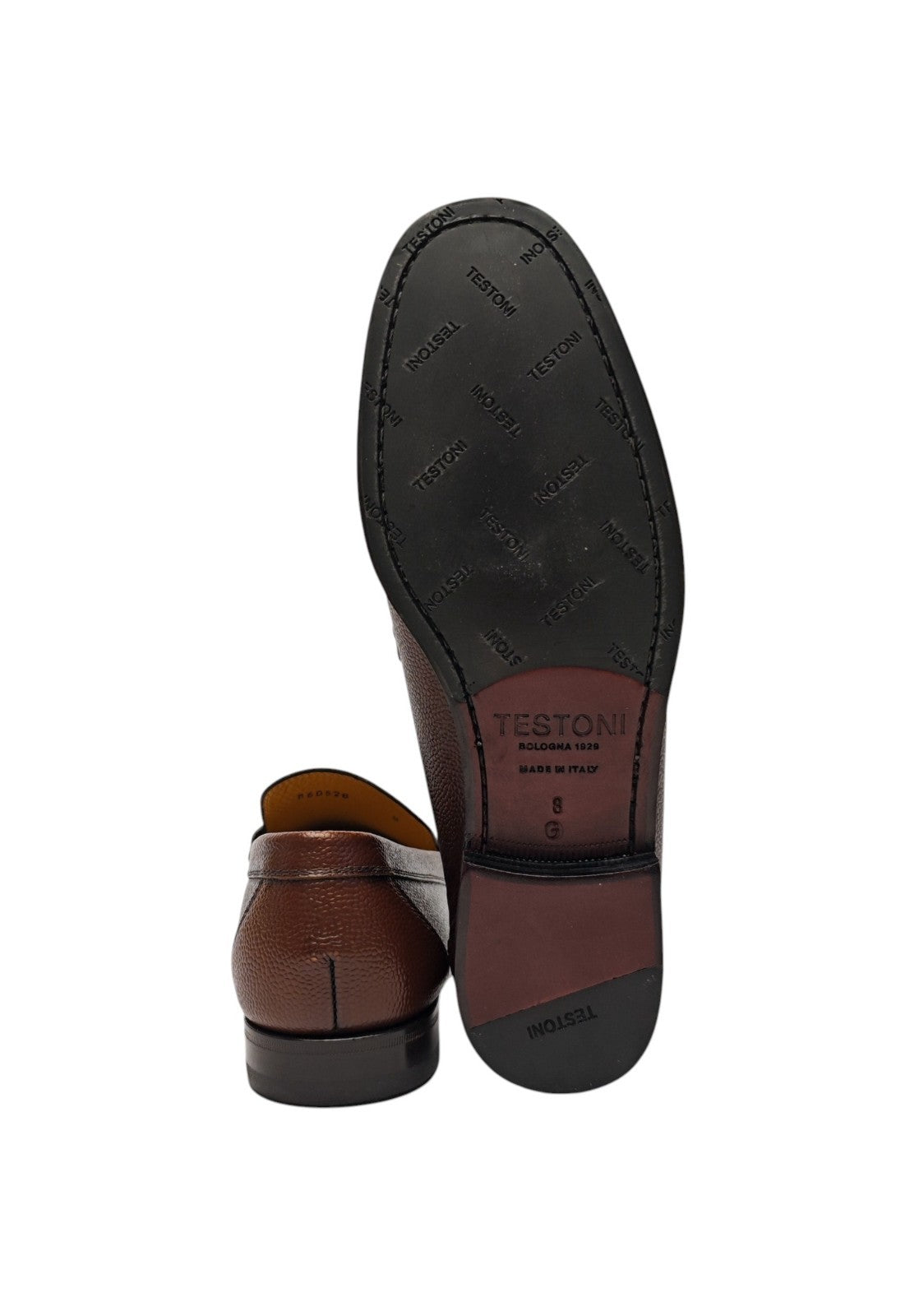 1250$ TESTONI PIUMA Loafer Shoes Brushed Caviar Calf Caramel 8 UK / 9 US / 42 IT
