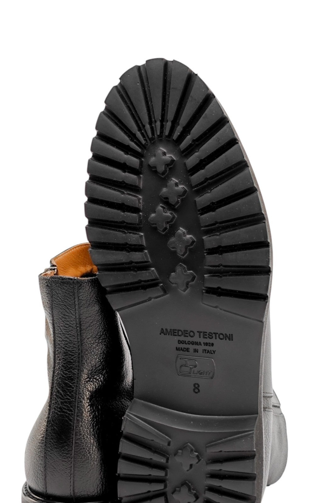 1450 TESTONI Ankle Boot Buffalo Printed Calf + Fur Lining 8 UK / 9 US / 42 IT