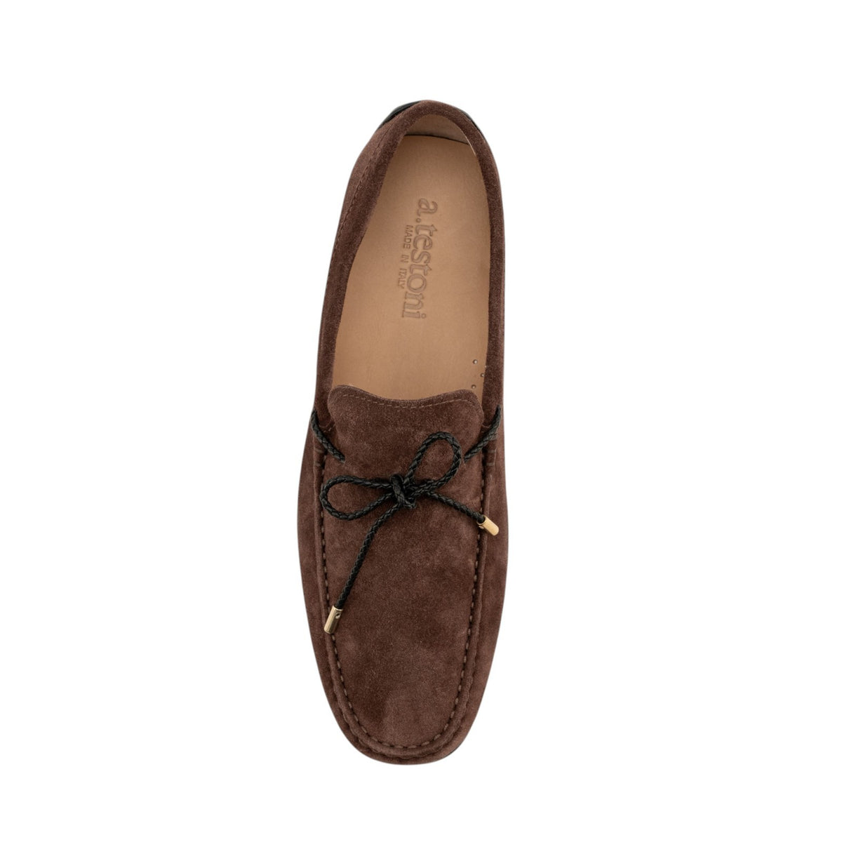 1200$ TESTONI Driver Loafer Shoes Suede Calf Cigar 8 UK / 9 US / 42 IT