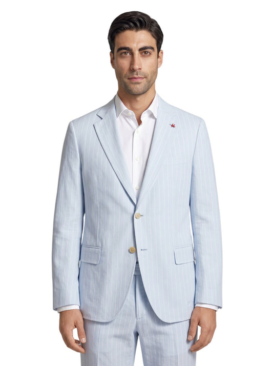 $5995 ISAIA "Sanita" Light Blue Suit Cotton Linen Comfort Project 44 US 54 EU 8R