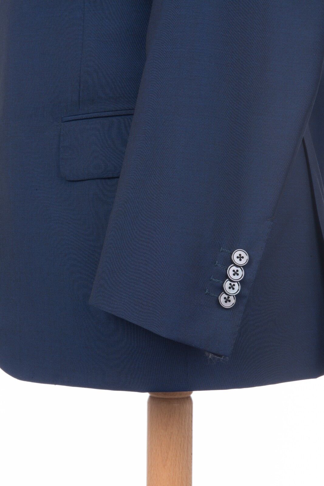 $2560 D'AVENZA Blue Wool Mohair Jacket Blazer Hand-Sewn in Italy 46 US / 56 EU