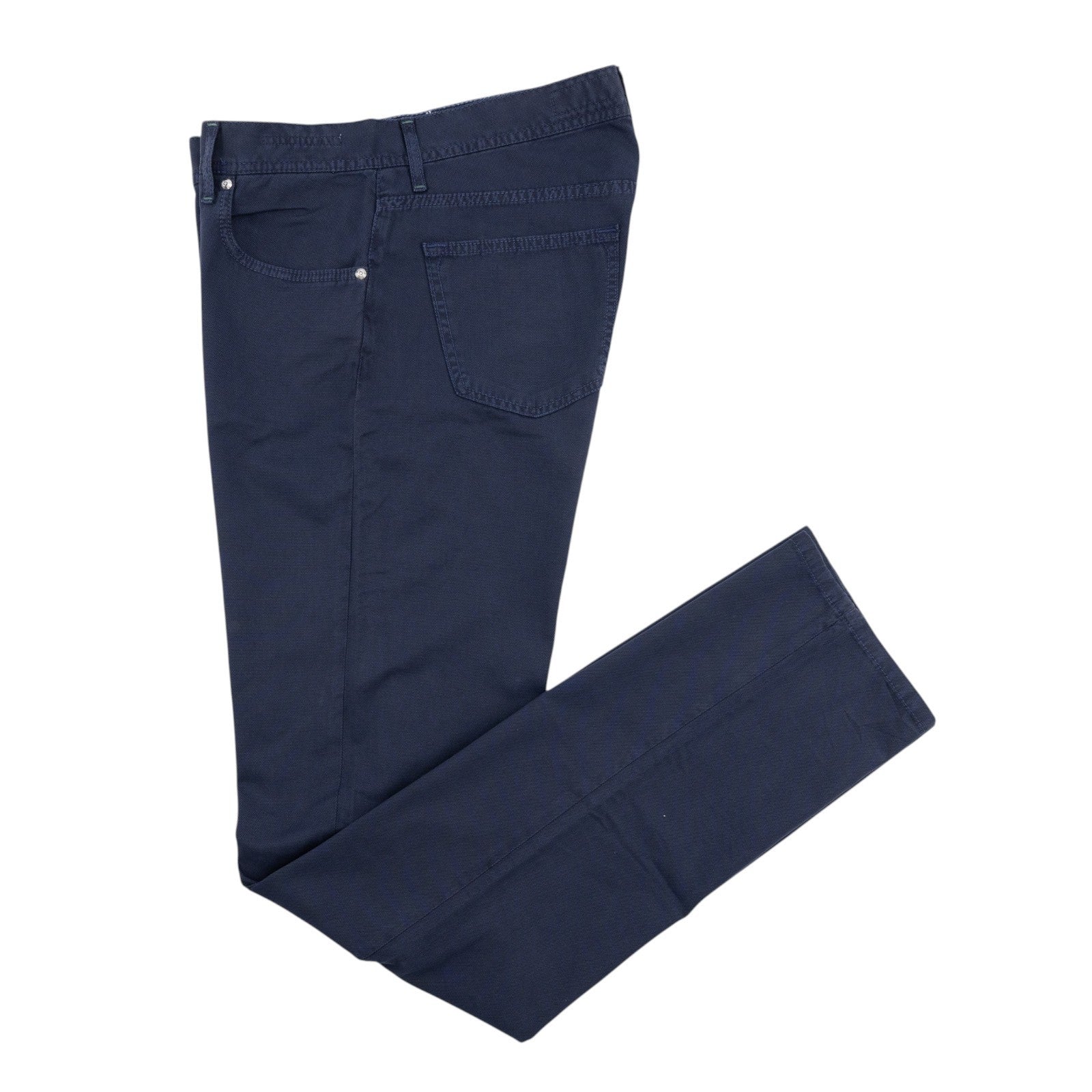 415$ LUIGI BORRELLI NAPOLI Blue Navy Denim Jeans Pant Cotton 35 US / 51  EU