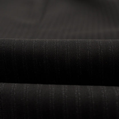 $6600 ISAIA "Gregorio" Black Hand-Sewn Suit Fine Wool Striped 44 US / 54 EU 7R