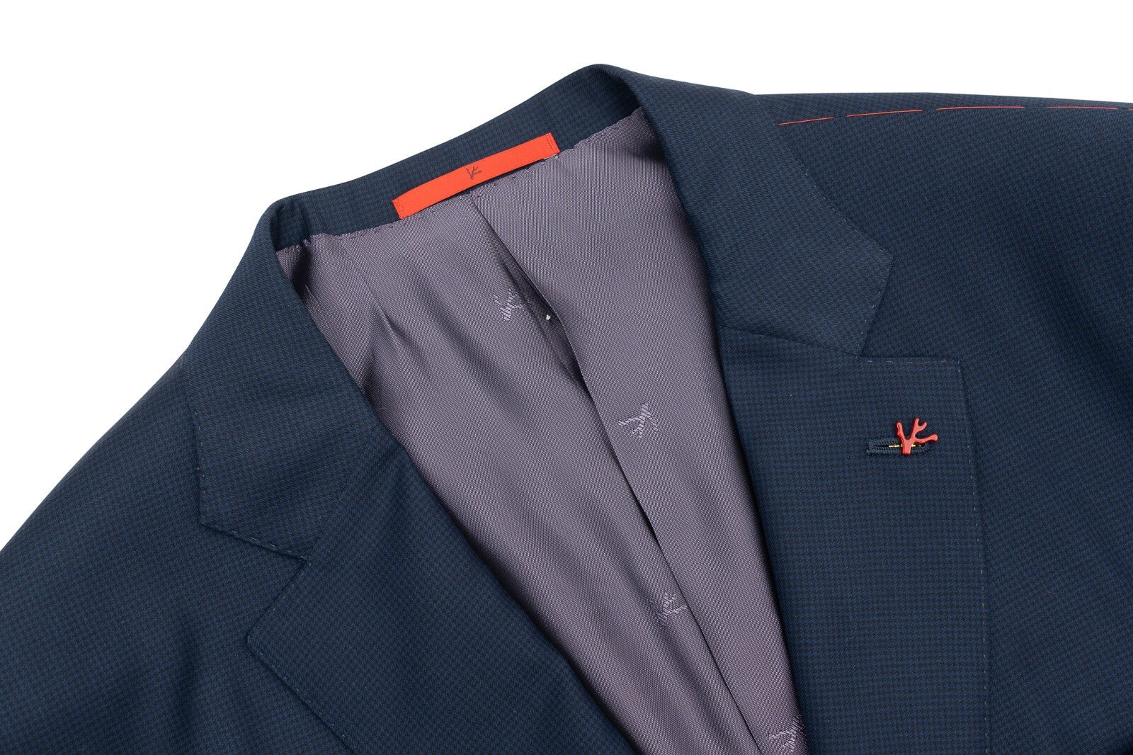 $5600 ISAIA NAPOLI Blue Hand-Sewn Micro Checks Suit Fine Wool 46 US / 56 EU  7R