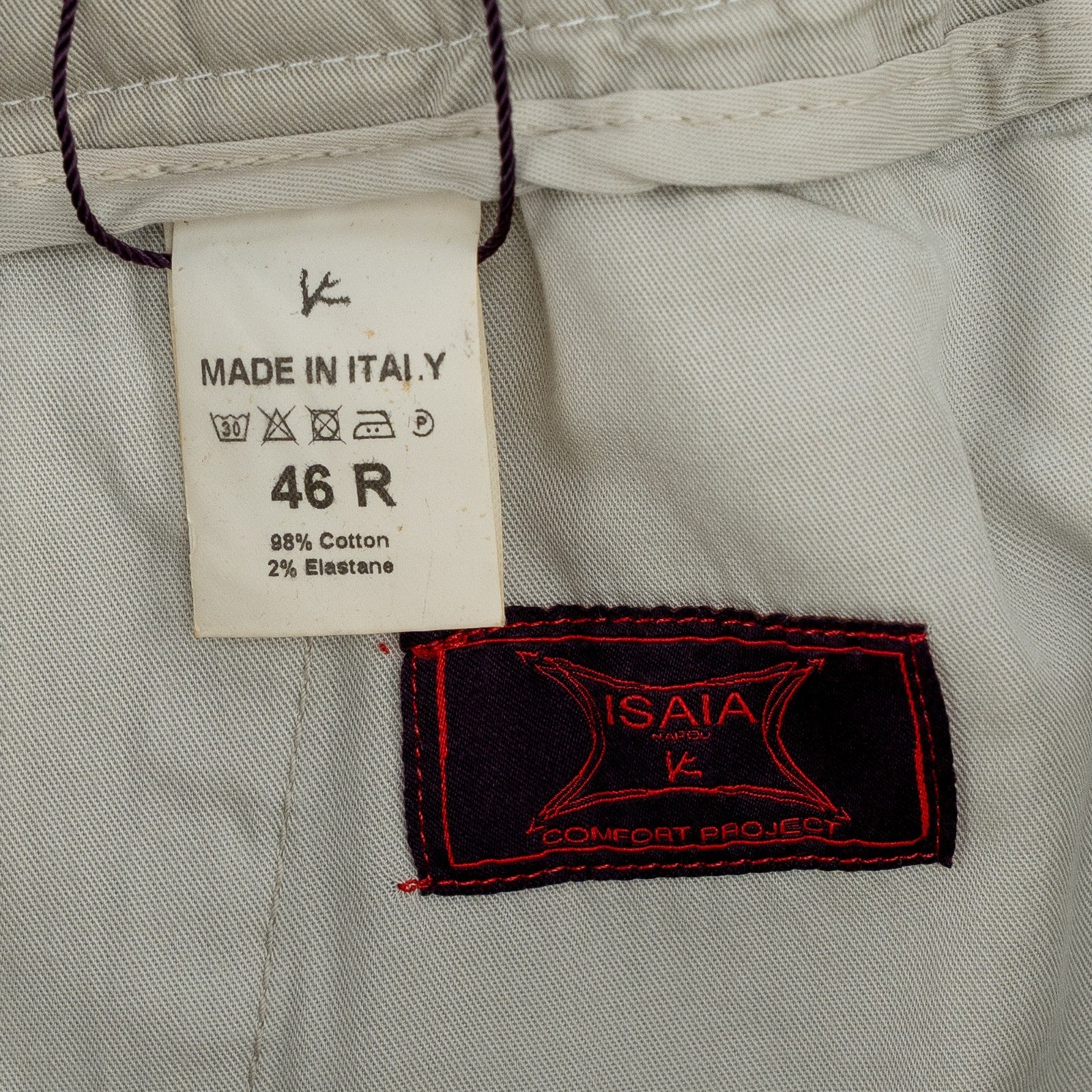 850$ ISAIA NAPOLI Ivory Garment Dyed Comfort Cotton Short Drawstring Pants