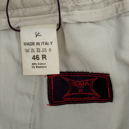 850$ ISAIA NAPOLI Ivory Garment Dyed Comfort Cotton Short Drawstring Pants