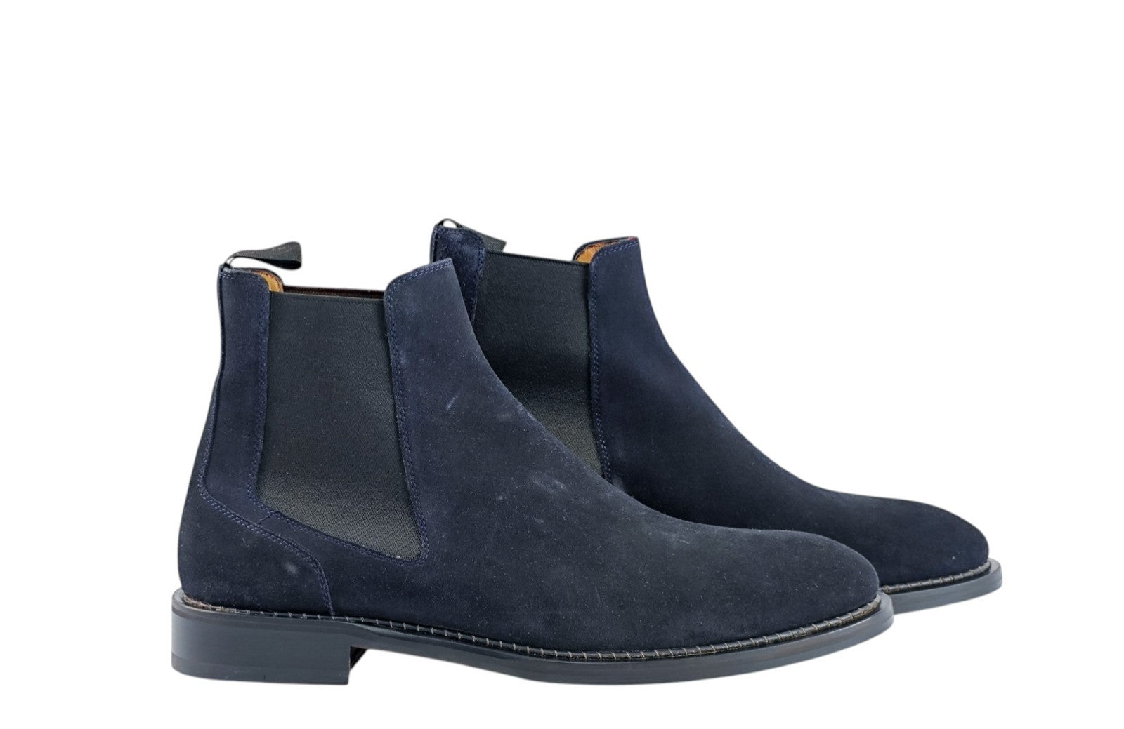 1450$ TESTONI Venezia Blue Chelsea Boot English Suede Calf  8 UK / 9 US / 42 IT