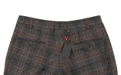 1650$ ISAIA Hand-Sewn Tapered Dress Pant Flannel Wool 130's Gray 32 US / 48 EU