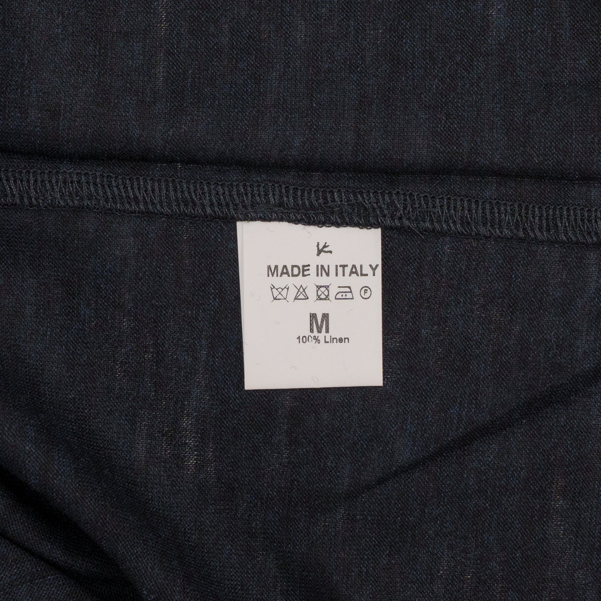 850$ ISAIA NAPOLI Dark Blue Polo 100% Linen Jersey Size M - Made in Italy