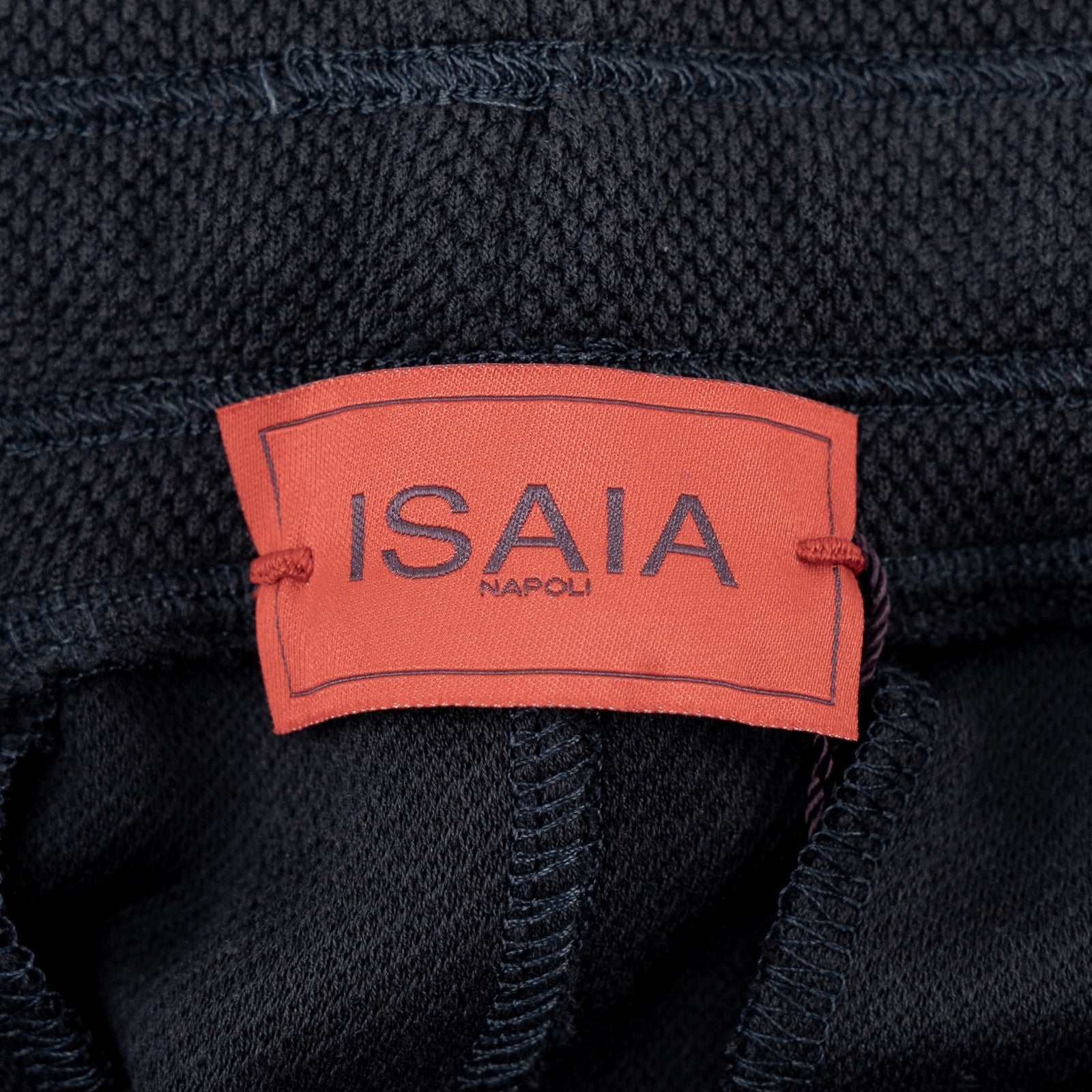 1250$ ISAIA NAPOLI Blue Navy Drawstring Pant Knit Cotton Size M