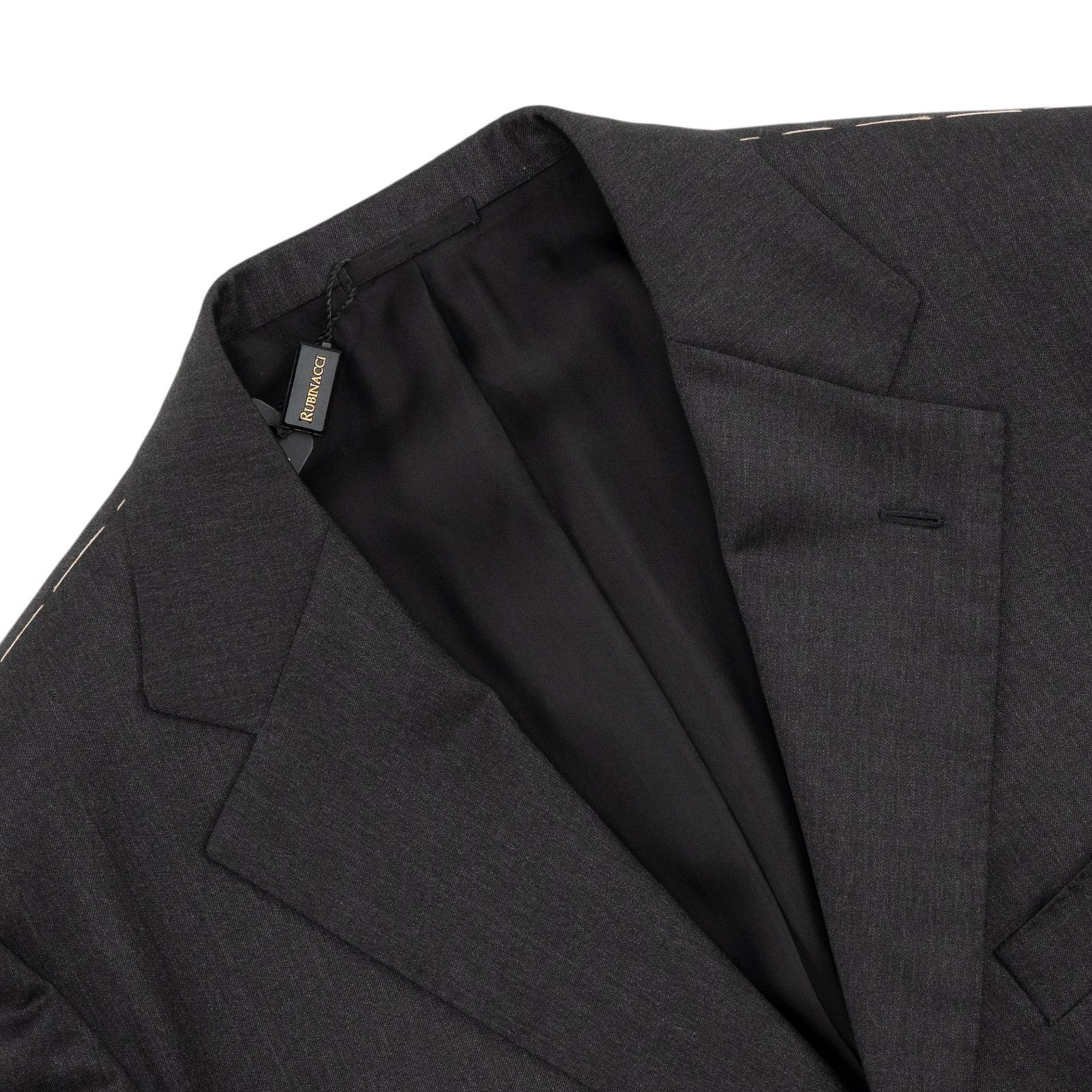 $2950 RUBINACCI LONDON HOUSE 3 Buttons Suit Wool Dark Gray  42 US / 52 EU