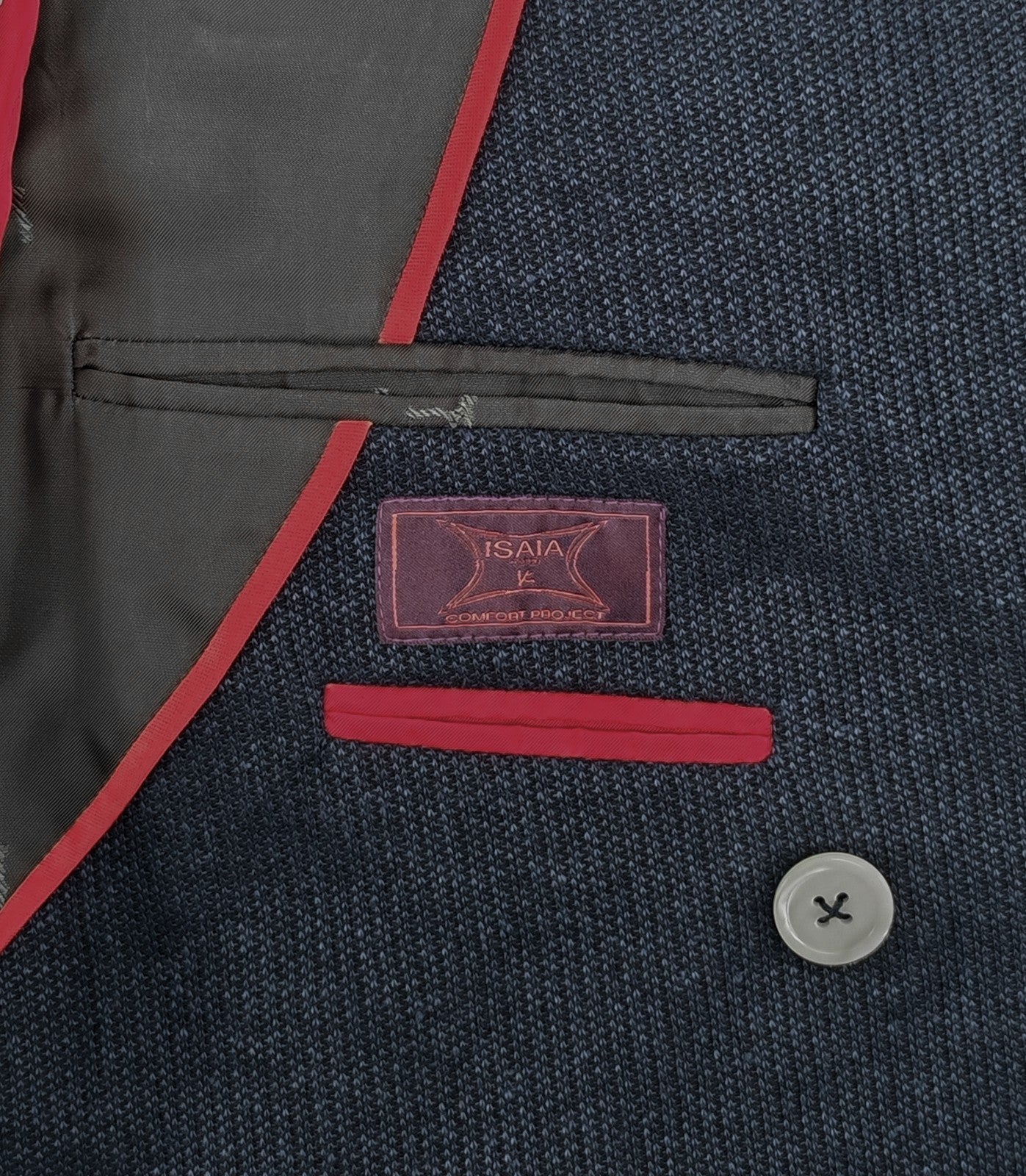 $5120 ISAIA "Capri" Blue Double Breasted Sport Coat Linen Cotton  40 US 50 EU 7R