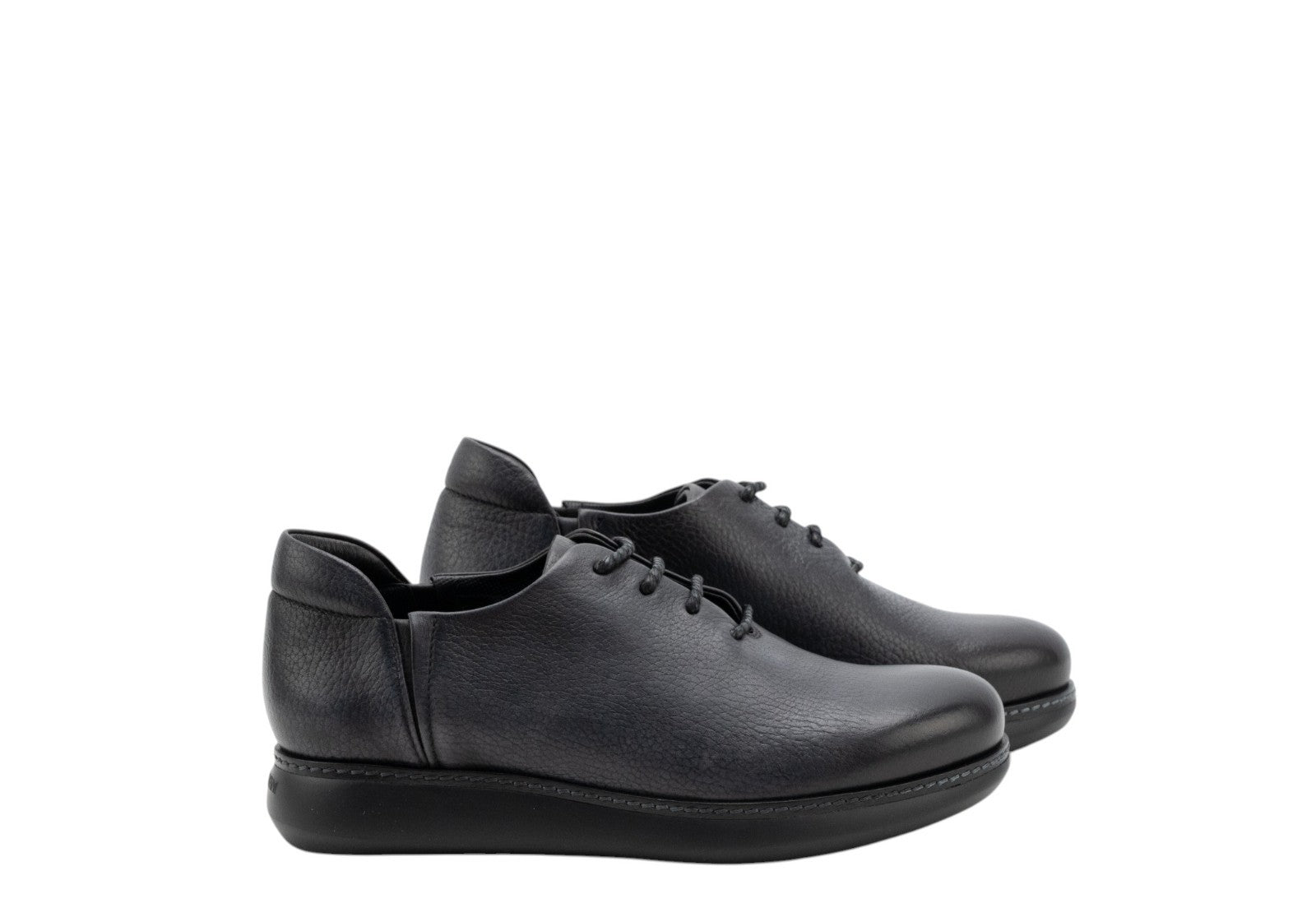 $1150 GIORGIO ARMANI Derby Sneakers Shoes buffered Black 6.5 UK  7.5 US  40.5 IT