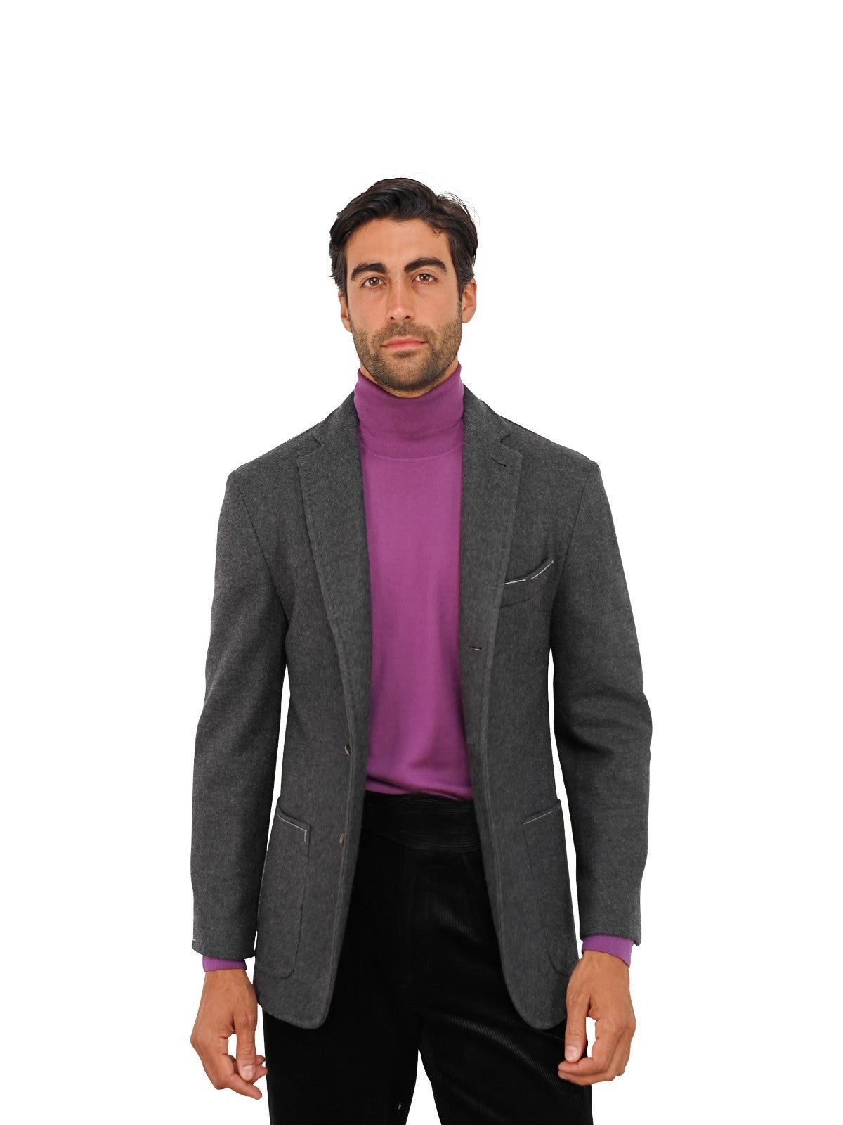 $2600 RUBINACCI NAPOLI Gray Unlined Jacket Blazer 100% Cashmere Made in Napoli