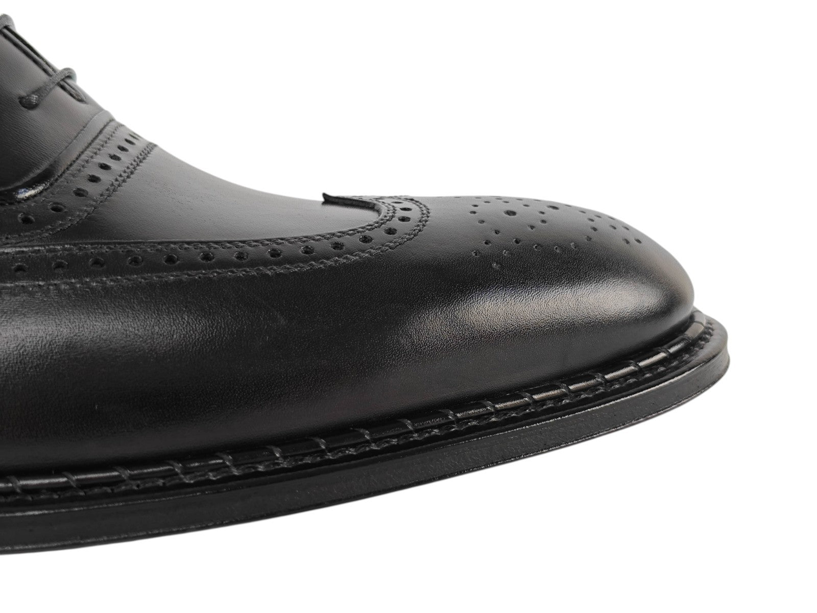 1500$ TESTONI 1929 Black Label Oxford Goodyear Shoes Black Calf 8 UK 9 US 42 IT