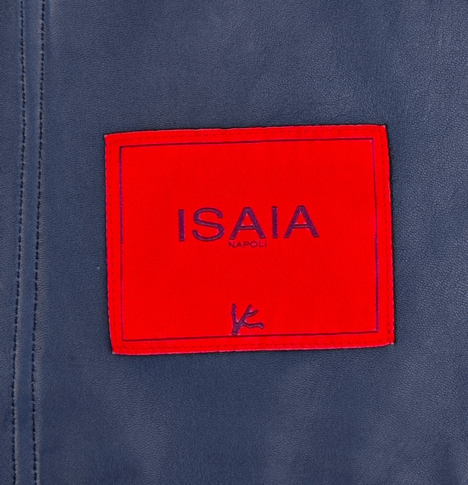 5500$ ISAIA Blue Overshirt Jacket 100% Suede Lambskin Leather 44 US / 54 EU