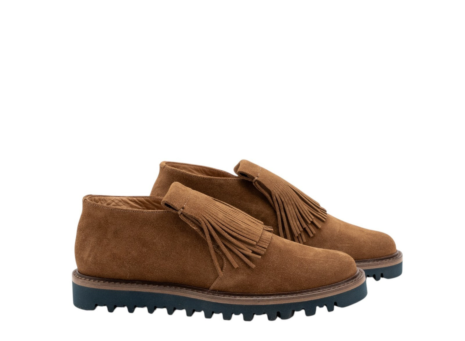 1400$ GIORGIO ARMANI Loafers Shoes Fringe Kiltie Brown Suede 6 UK  7 US  40 IT