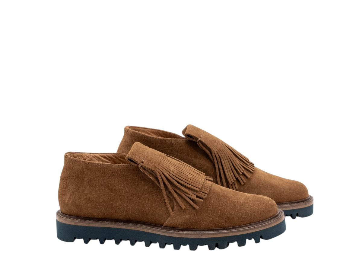 1400$ GIORGIO ARMANI Loafers Shoes Fringe Kiltie Brown Suede 6 UK  7 US  40 IT