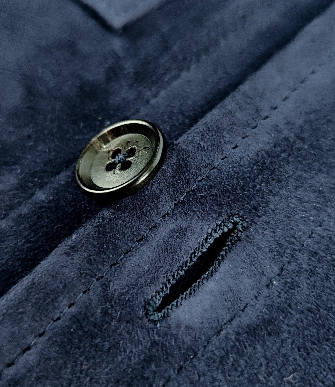 5500$ ISAIA Blue Navy Overshirt Jacket 100% Suede Lambskin Leather 38 US / 48 EU