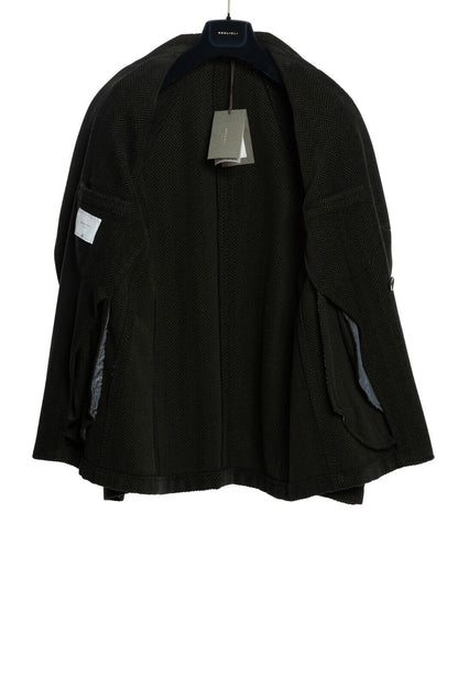 $1950 BOGLIOLI Caban Peacoat Coat Blue / Green Cashmere Wool Cotton  40 US 50 EU