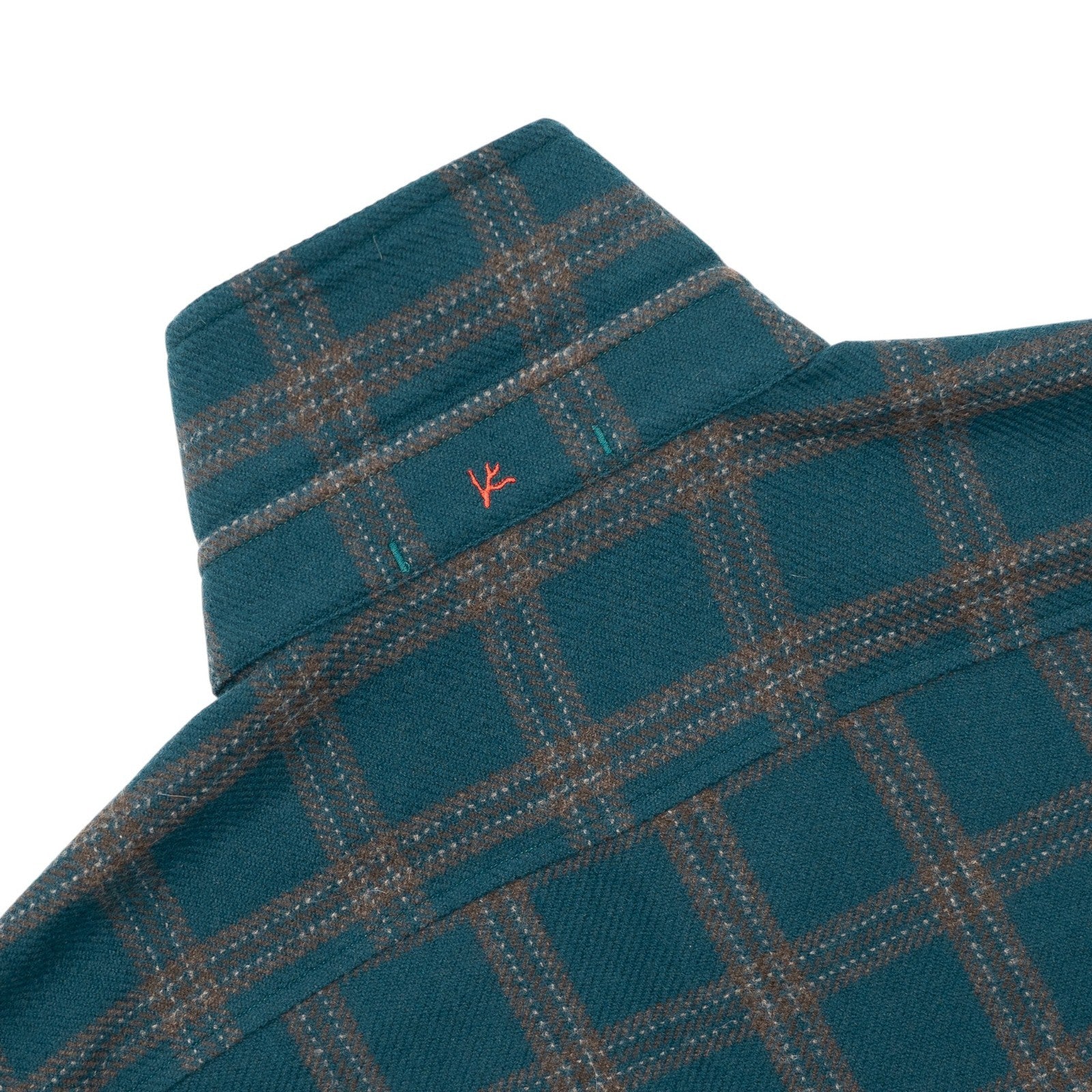 $3800 ISAIA NAPOLI Green Checks Hand-Sewn Overshirt Jacket 100% Cashmere Size L