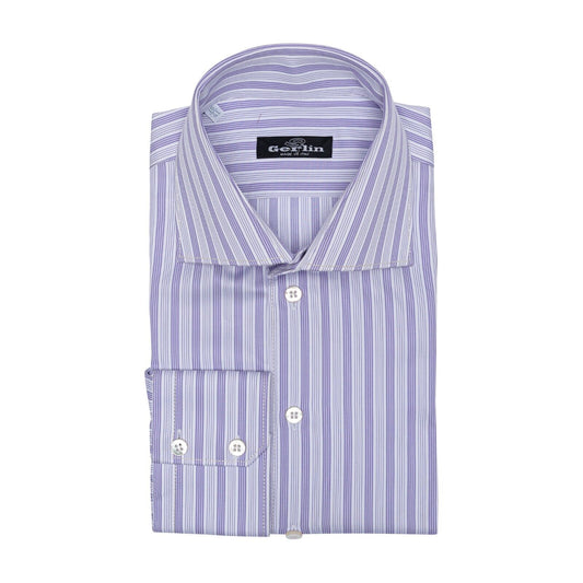 690$ ITALIAN LUXURY GERLIN Shirt Striped Lilac Cotton 16 - 41 3H BIJAN